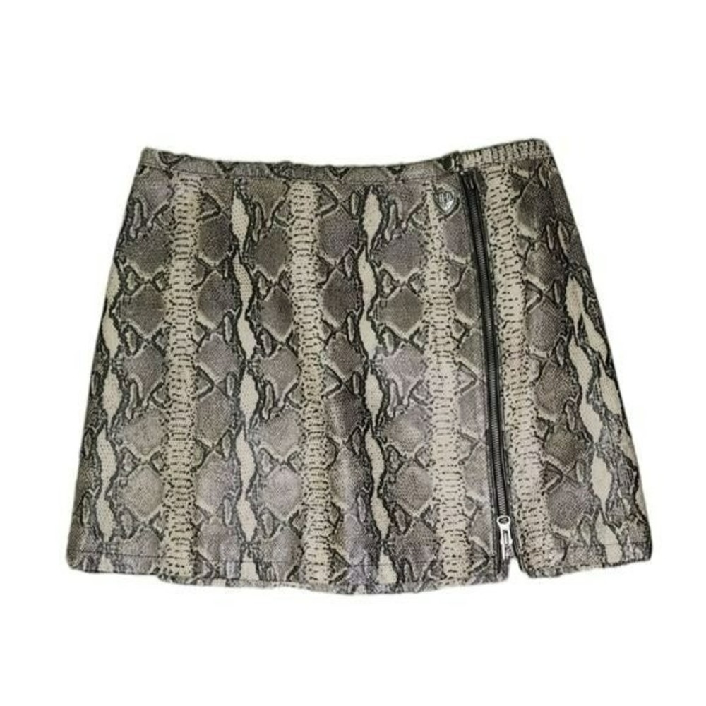 Harley Davidson leather snake print skirt